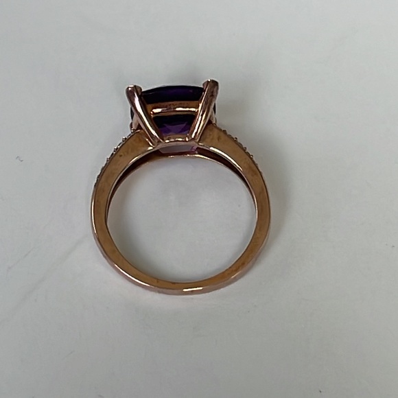 3 ct.Amethyst Cushion Cut Round Ring 6 1/2 - Picture 15 of 16